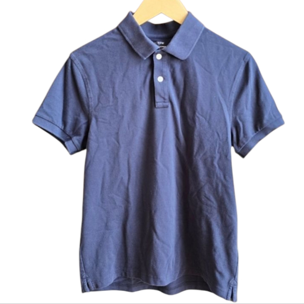 J. Crew Men's Flex Pique Untucked Polo Shirt | Navy | Small